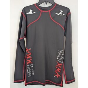 Title MMA Compression Shirt XL Long Sleeve Activewear Workout Gym Athletic *HOLE